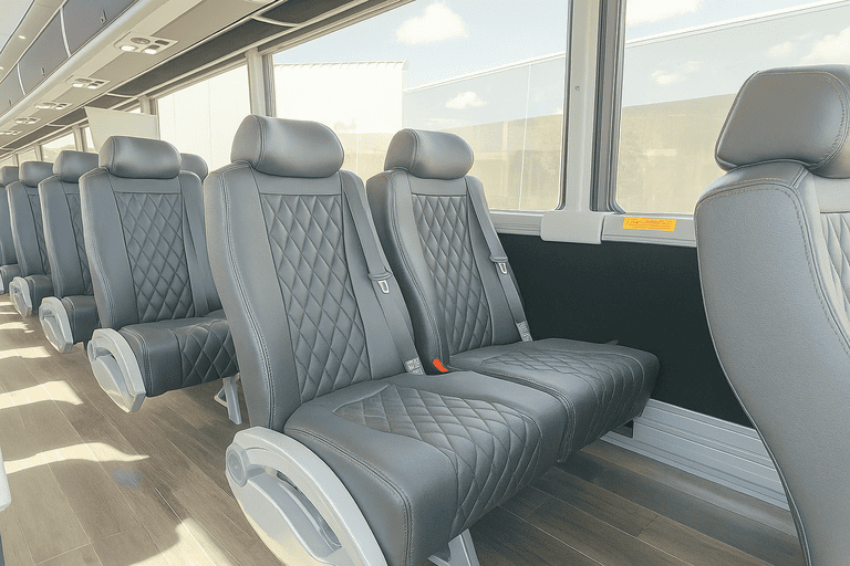 interior of Chesapeake Coach Bus Service charter bus