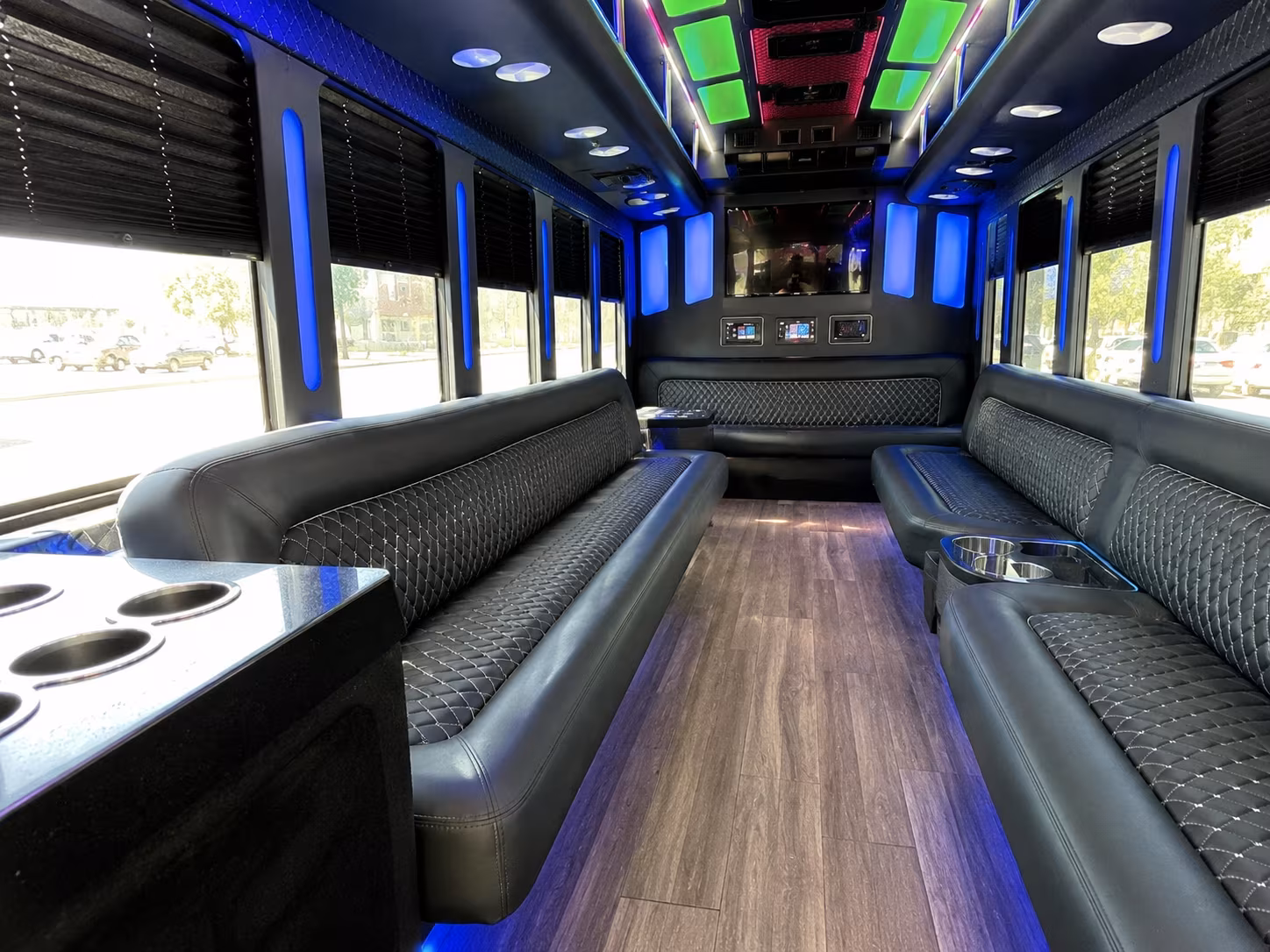 chesapeake 15 passenger party bus inside