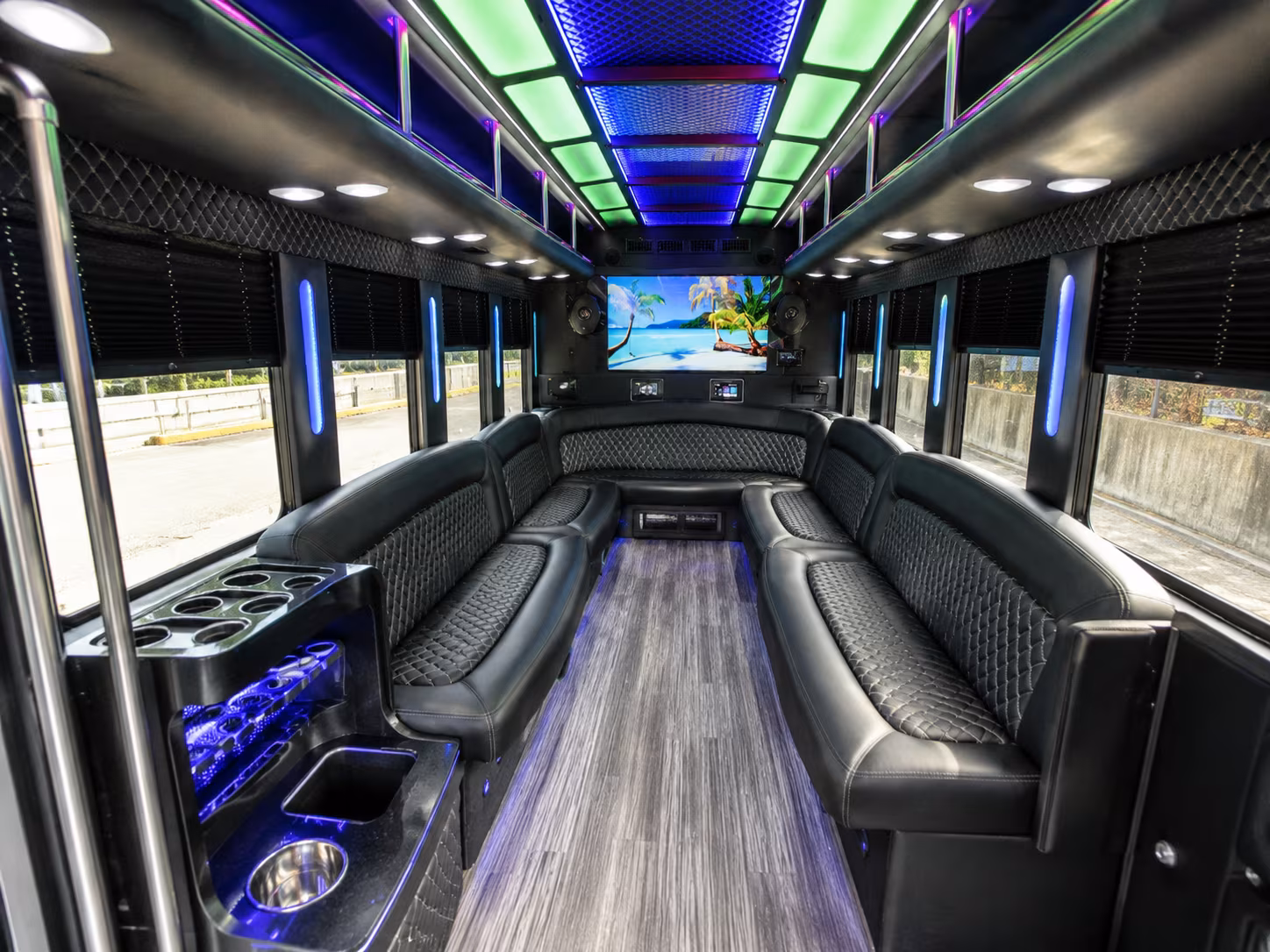 chesapeake 18 passenger party bus inside