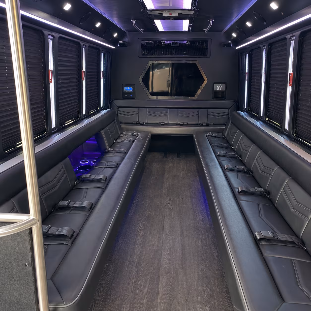 chesapeake 18 passenger party bus interior