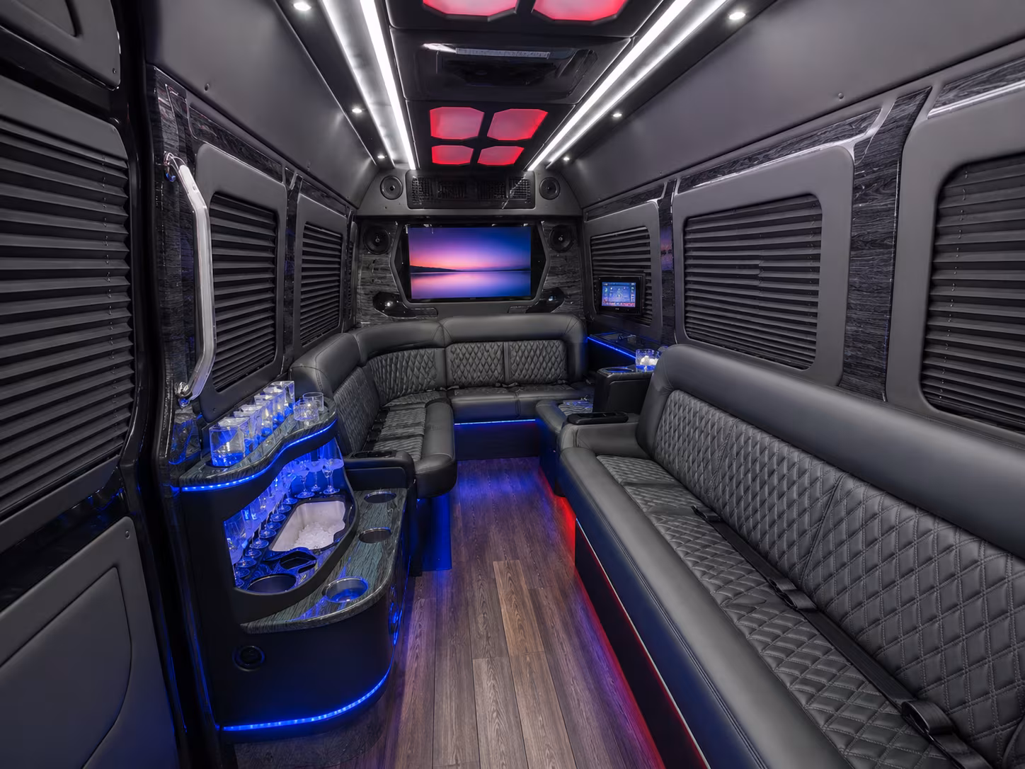 chesapeake 25 passenger party bus inside