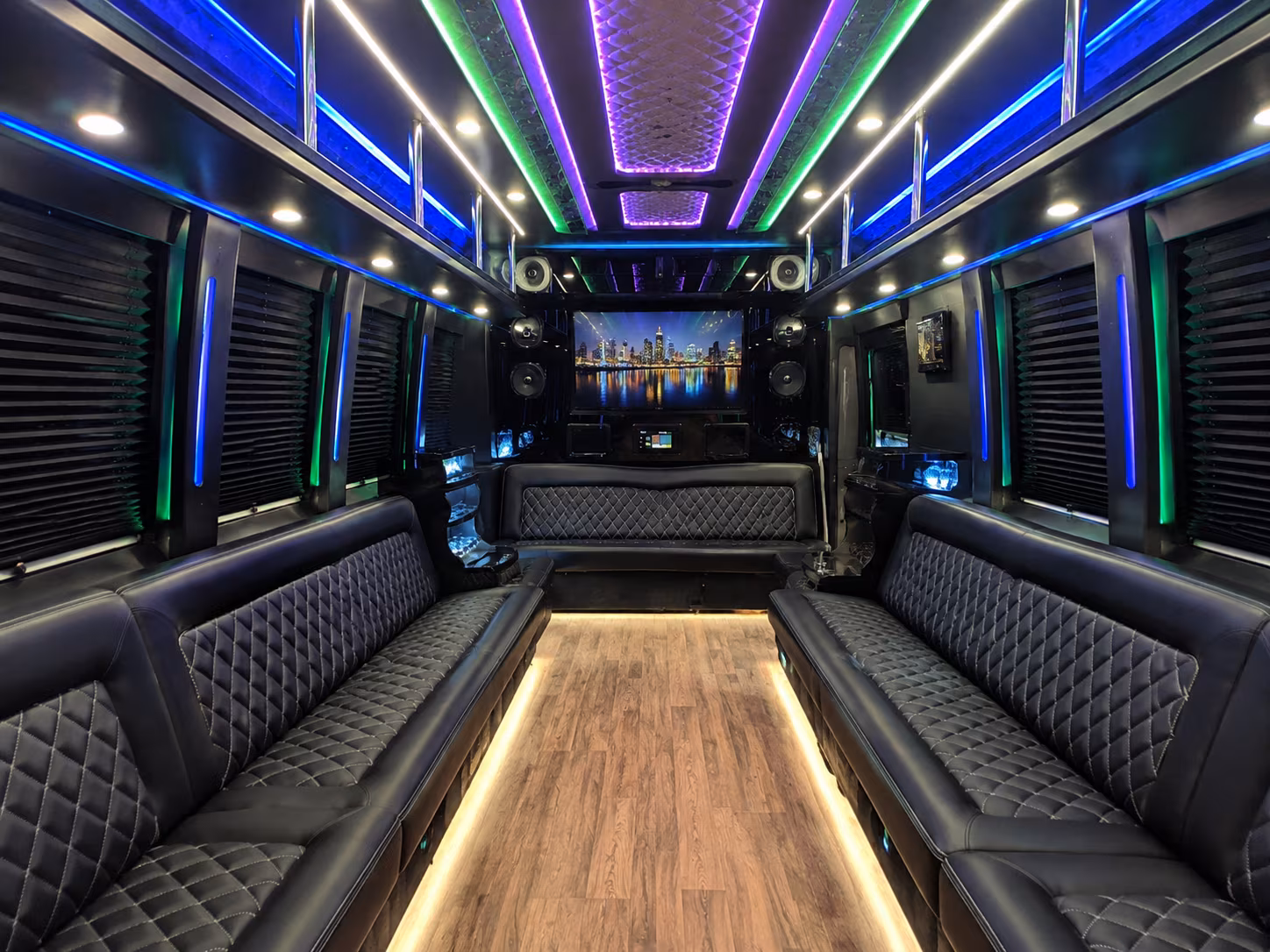 chesapeake 25 passenger party bus interior