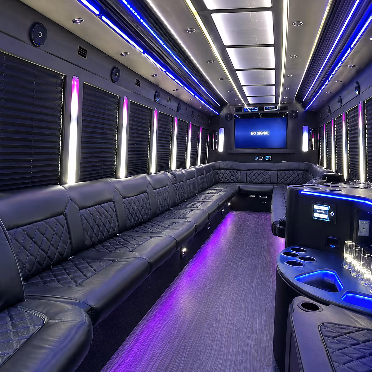 chesapeake 30 passenger party bus inside