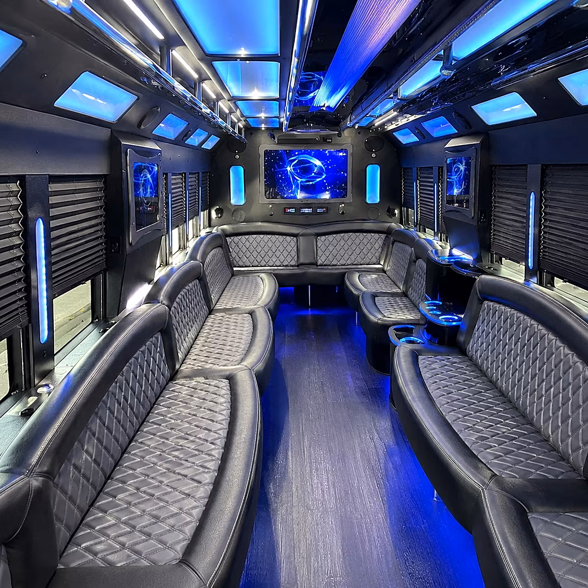 chesapeake 50 passenger party bus interior