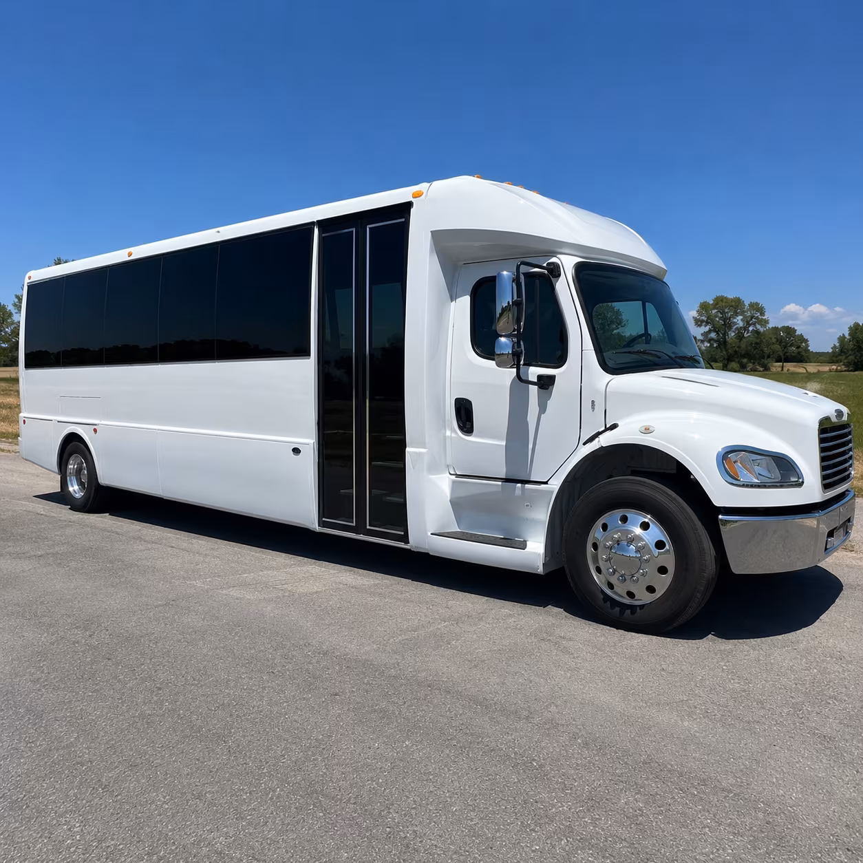 large scale shuttle buses for navy and defense contractor corporate travel